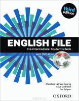ENGLISH FILE PRE-INTERMEDIATE 3E SB+ITUTOR+OL SKILLS PACK