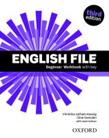 English File (3rd edition) Beginner Workbook with key