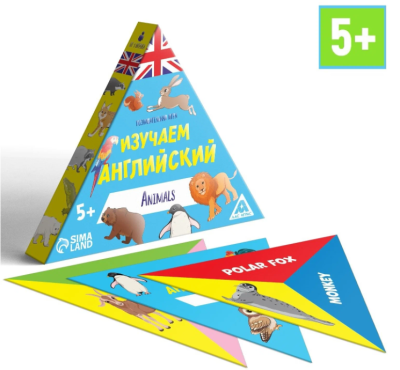 Познавательная игра «Изучаем английский. Animals», 36 карточек 5+